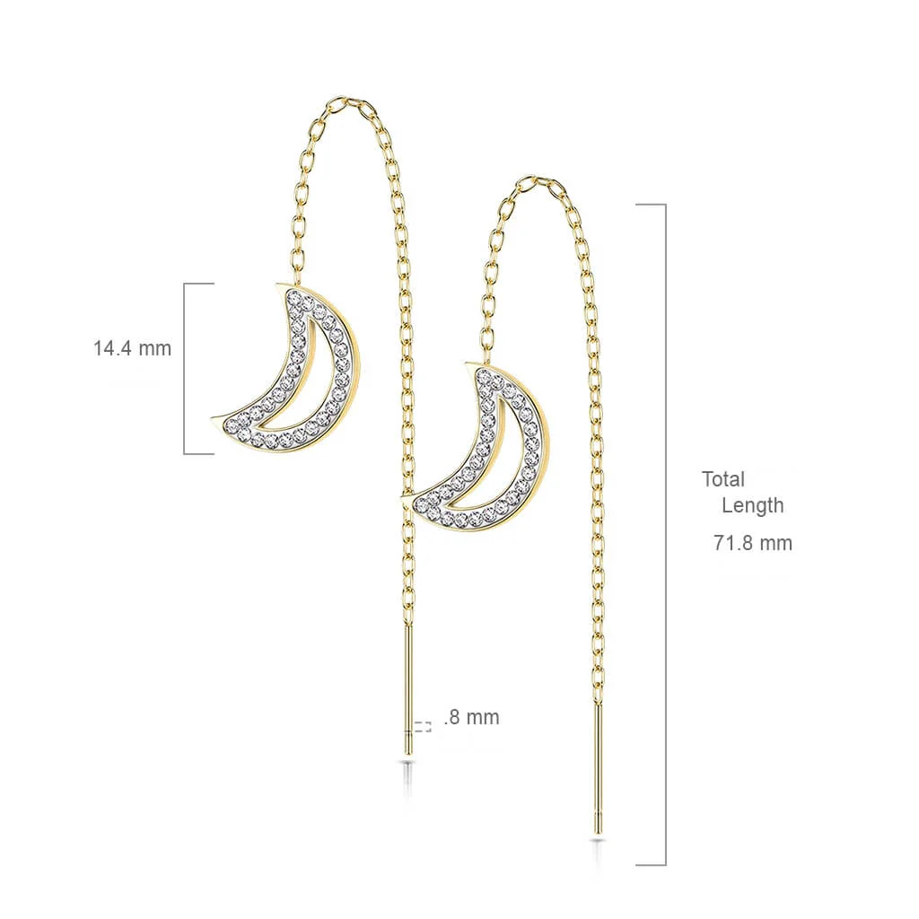 Bouton d'Oreille Pendentif Chaîne Lune Zircone - Image 2