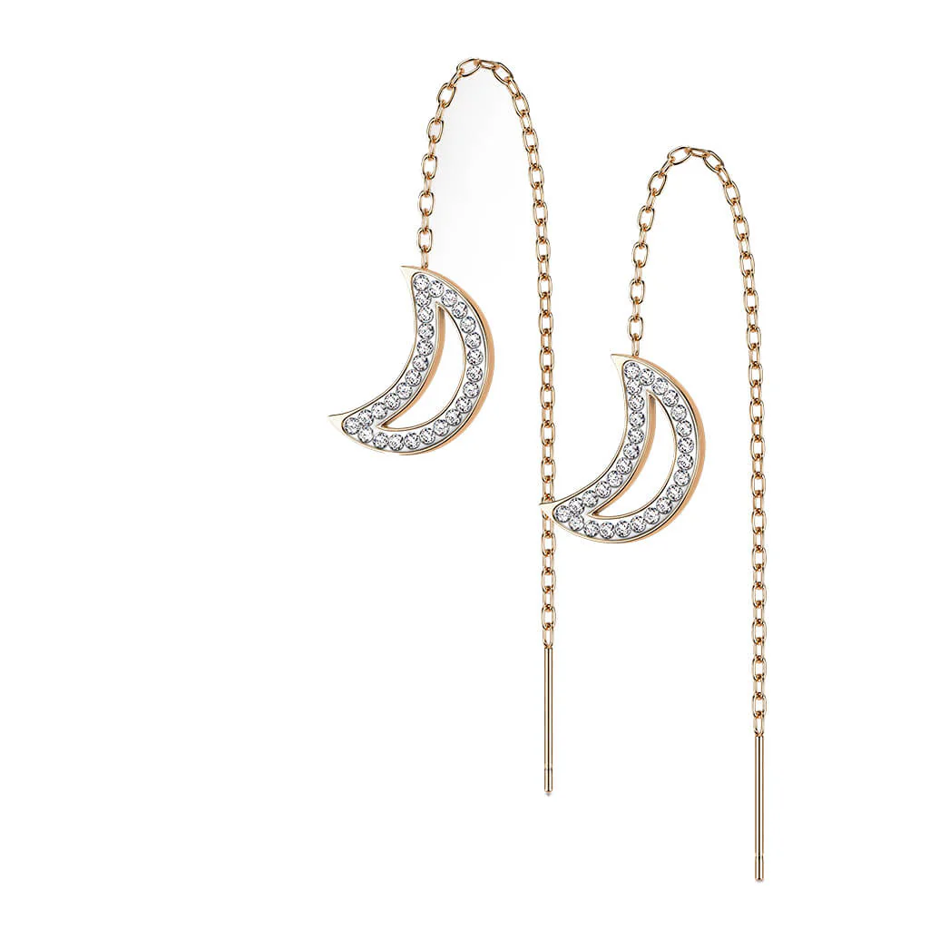 Bouton d'Oreille Pendentif Chaîne Lune Zircone - Image 6
