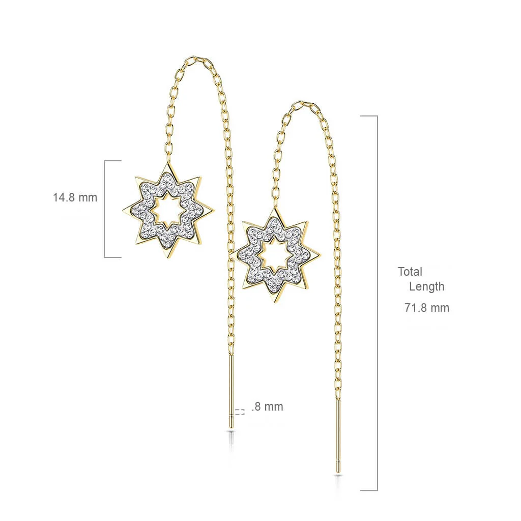 Bouton d'Oreille Pendentif Chaîne Flocon de Neige Zircone - Image 2