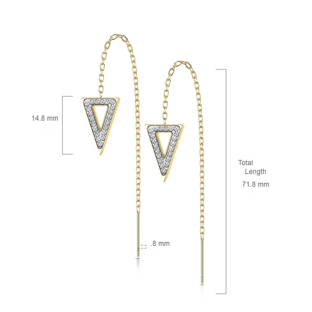 Bouton d'Oreille Pendentif Triangle Zircone - Image 2