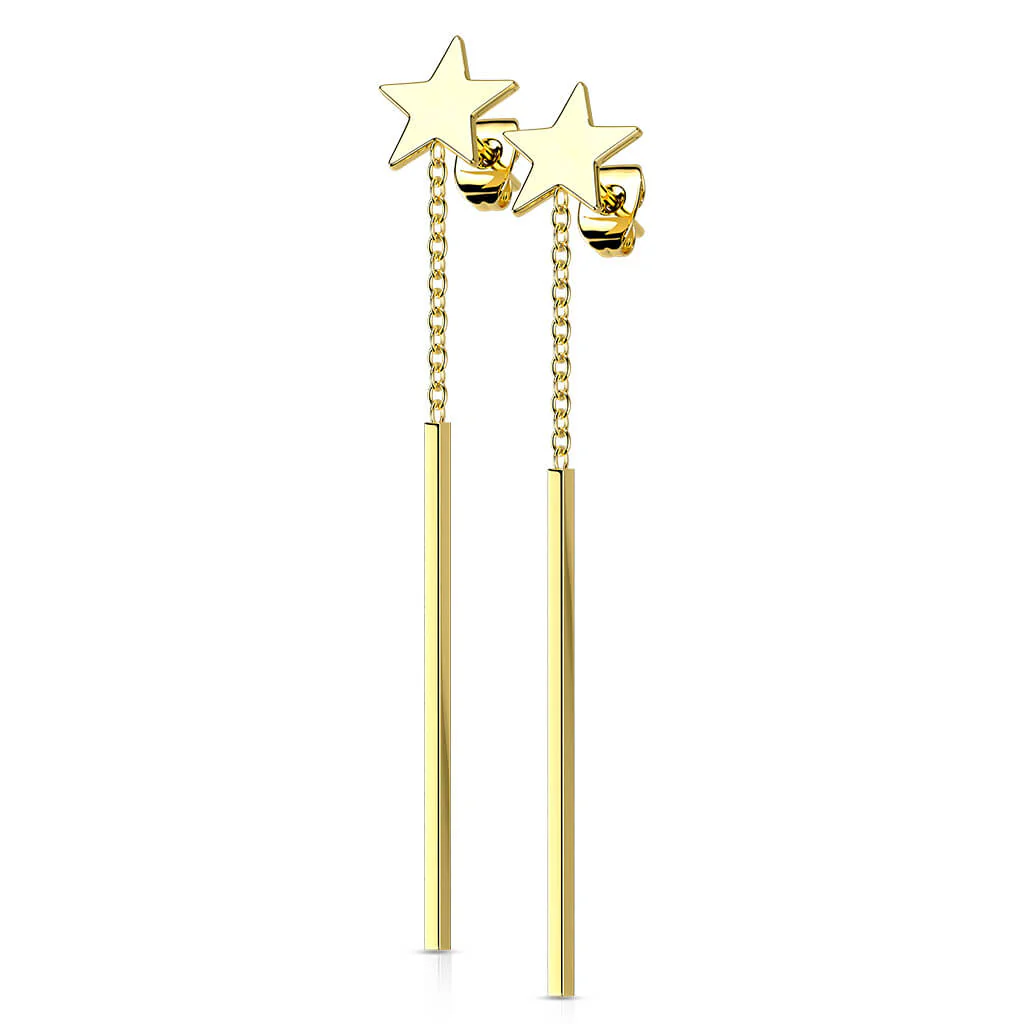 Bouton d'Oreille Étoile Pendentif Chaîne Barre - Image 4