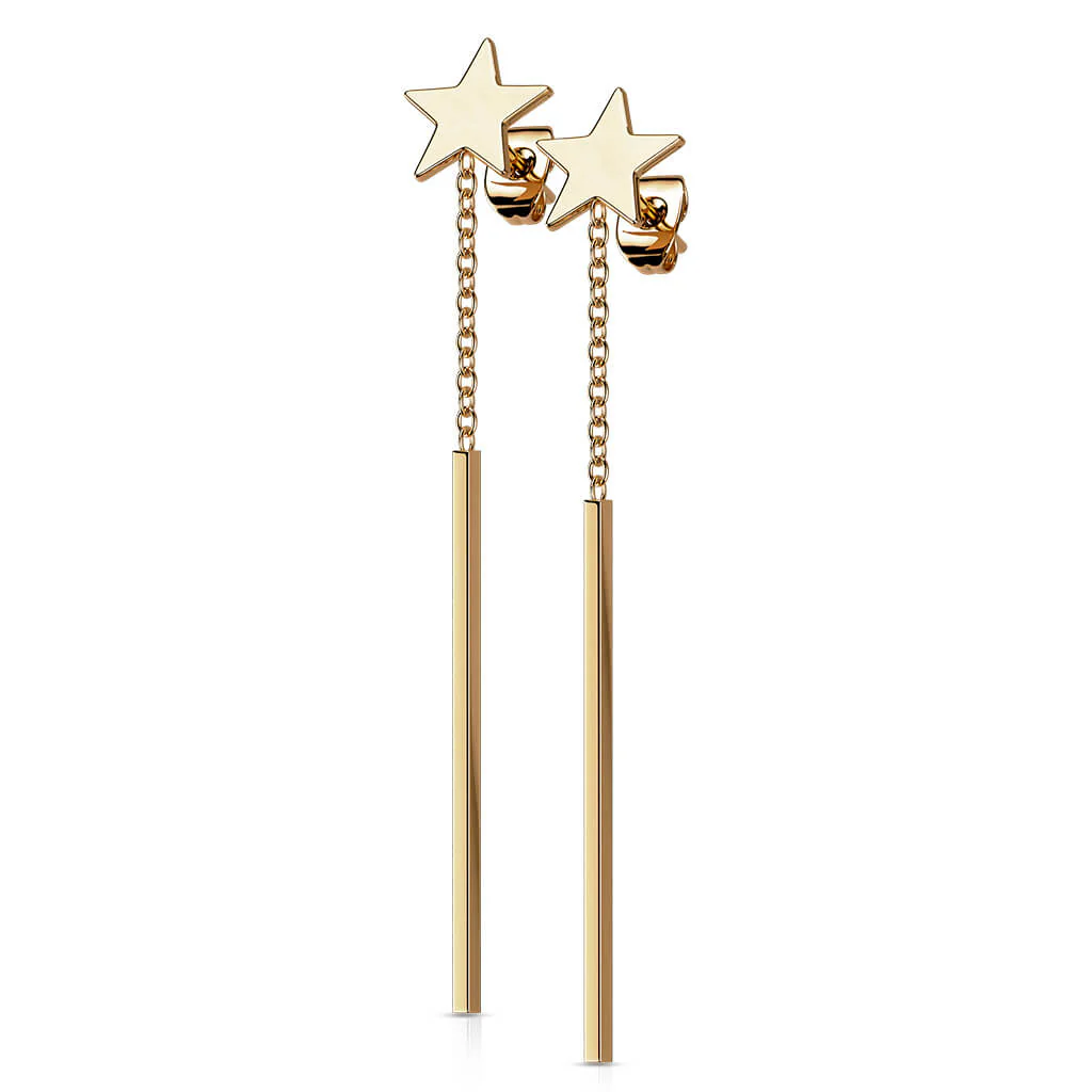 Bouton d'Oreille Étoile Pendentif Chaîne Barre - Image 7