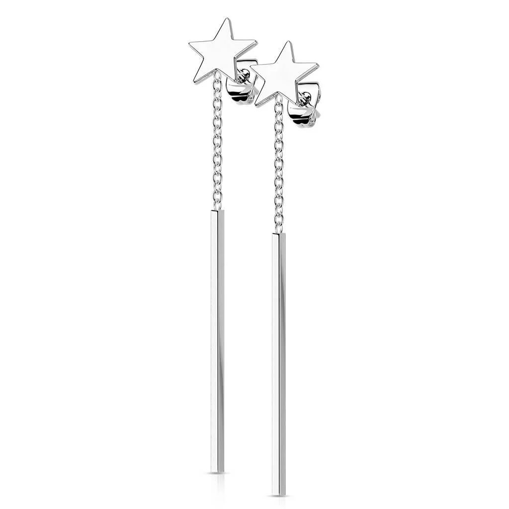 Bouton d'Oreille Étoile Pendentif Chaîne Barre - Image 8