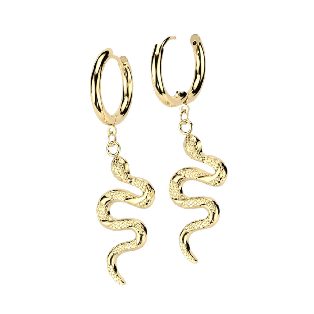 Boucle d'Oreille Pendentif Serpent Cliqueur - Image 3