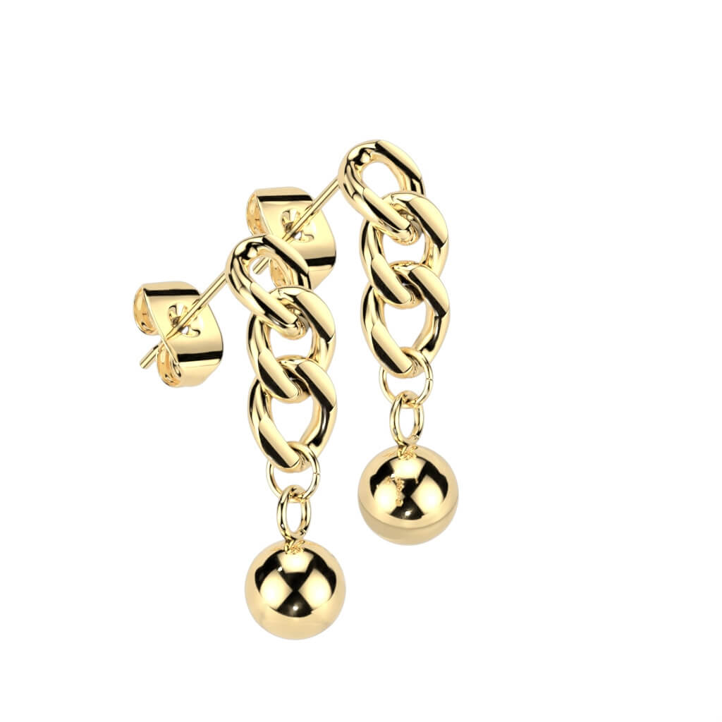 Bouton d'Oreille Pendentif Chaîne Boules - Image 3