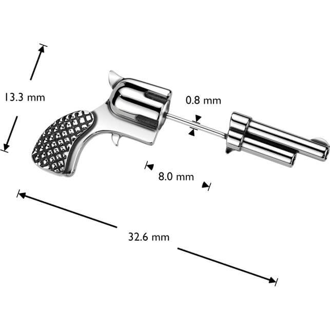 Boucle d'Oreille pistolet revolver - Image 2