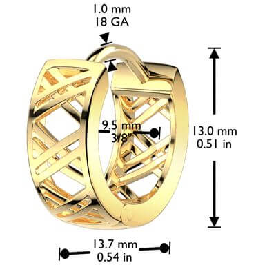 Boucle d'Oreille X boucles d'oreilles larges - Image 2