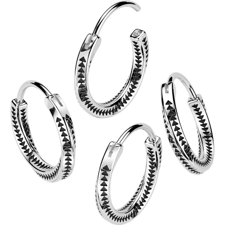 Boucle d'Oreille double torsion et stries - Image 3