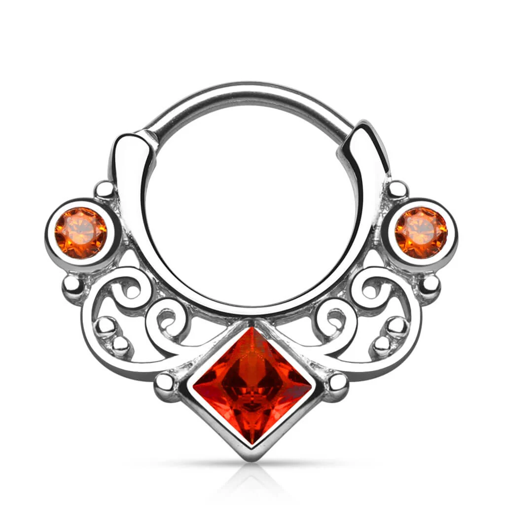 Septum Clicker Zircone Carrée Argent Cliqueur - Image 4
