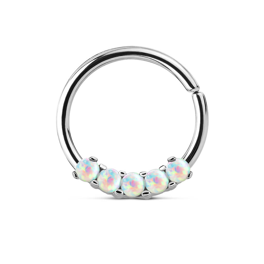 Anneau 5 Zircones Argent Pliable - Image 4