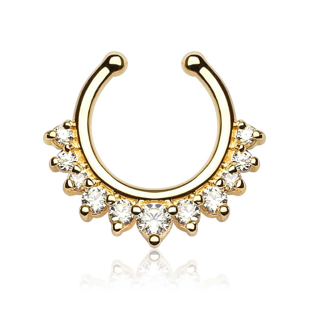 Faux Piercing au nez Septum 11 Zircone Pliable - Image 2