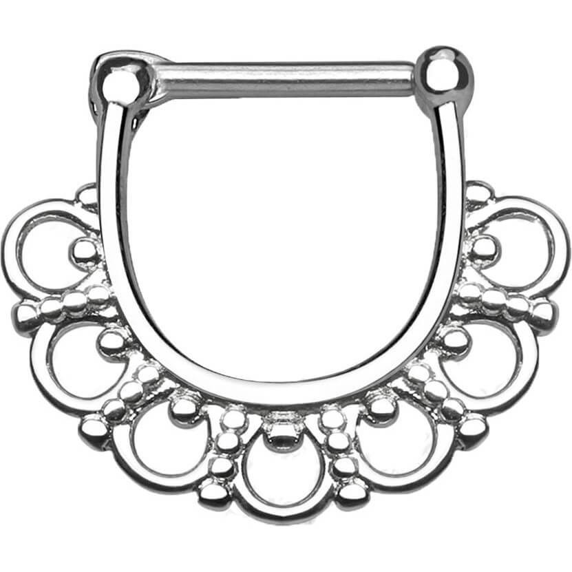 Septum Clicker Tribal Argent Cliqueur