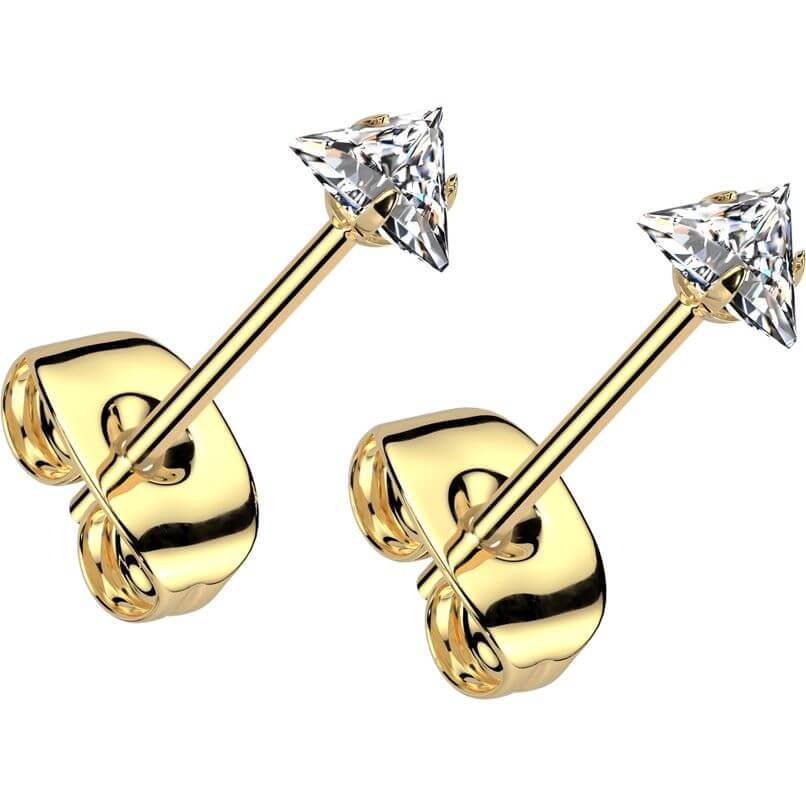 Boucle d'Oreille sertissage triangle zircone - Image 4