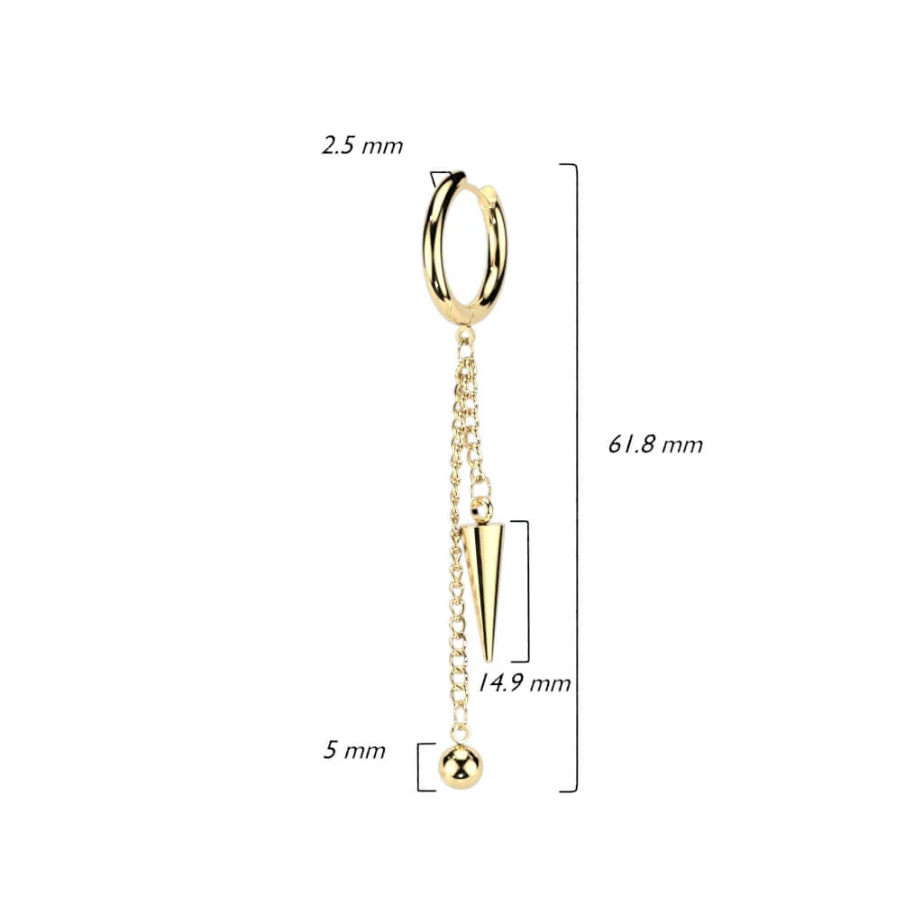 Boucle d'Oreille Pendentif Chaine Pointes Cliqueur - Image 3