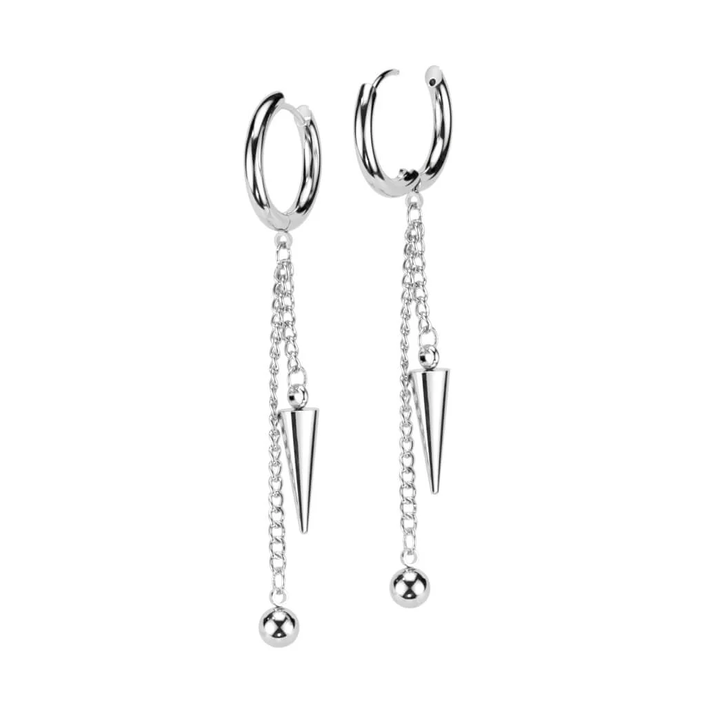 Boucle d'Oreille Pendentif Chaine Pointes Cliqueur - Image 5