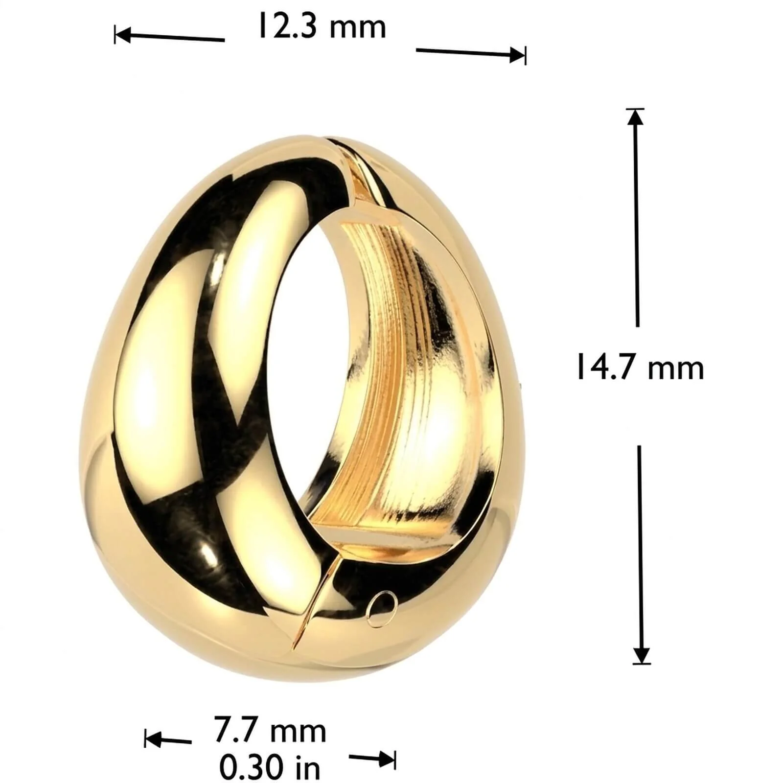 Manchette d'oreille clip large ovale non perforant - Image 2