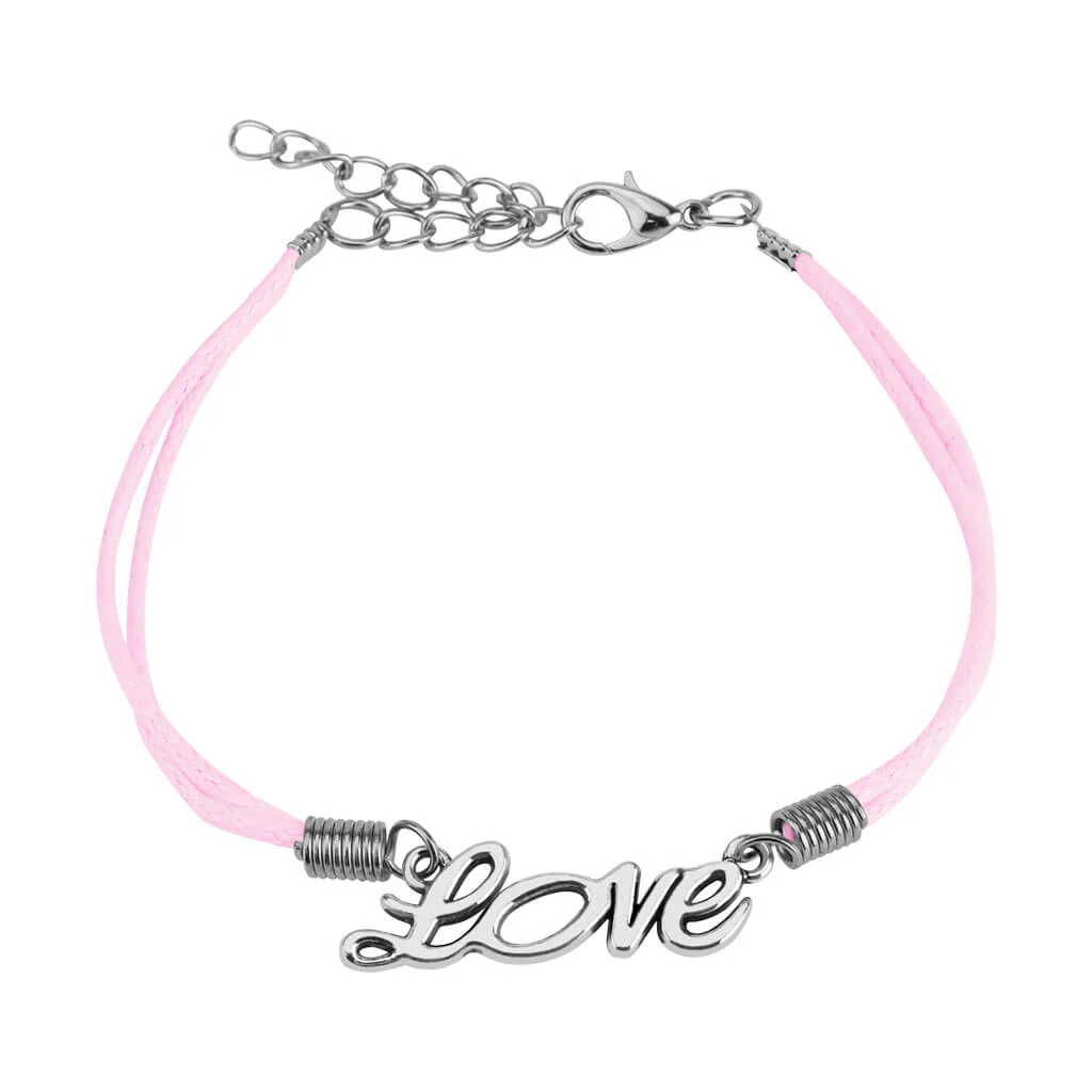 Bracelet Bracelet en Cuir avec Amour en Fonte et Fermoir Mousqueton - Image 3