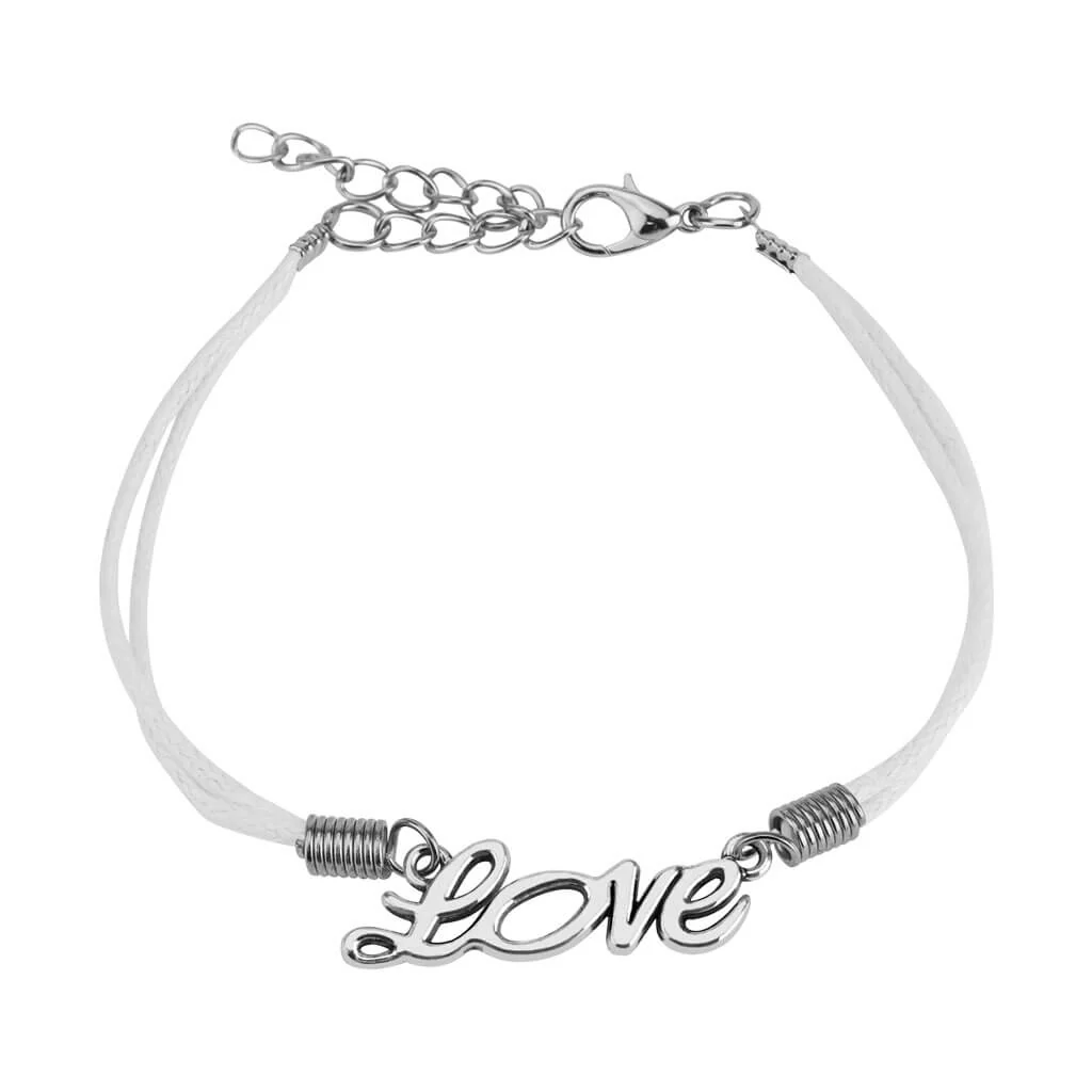 Bracelet Bracelet en Cuir avec Amour en Fonte et Fermoir Mousqueton - Image 5