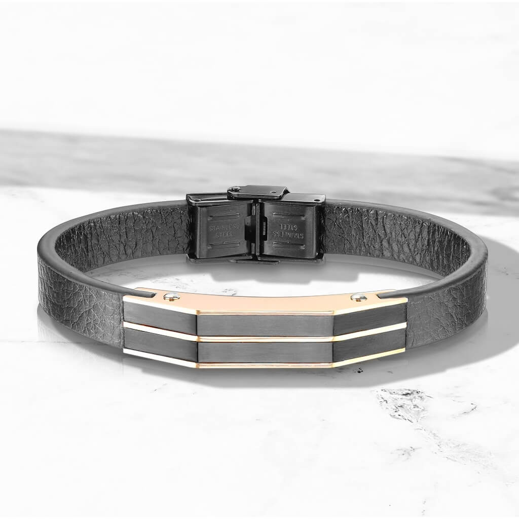 Bracelet Noir Or Rose Aimant - Image 4