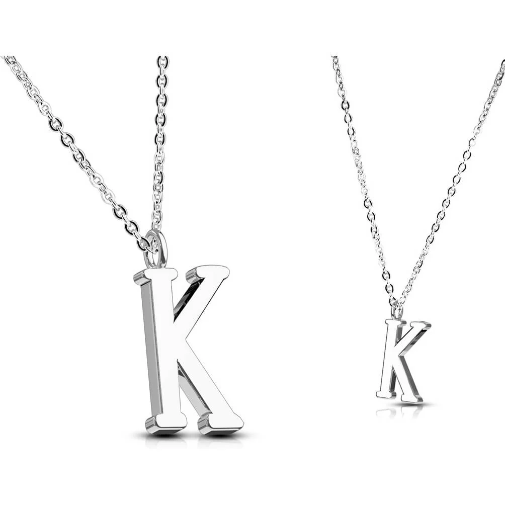 Collier 316L Pendentif avec Chaîne Initiale Alphabet - Image 12