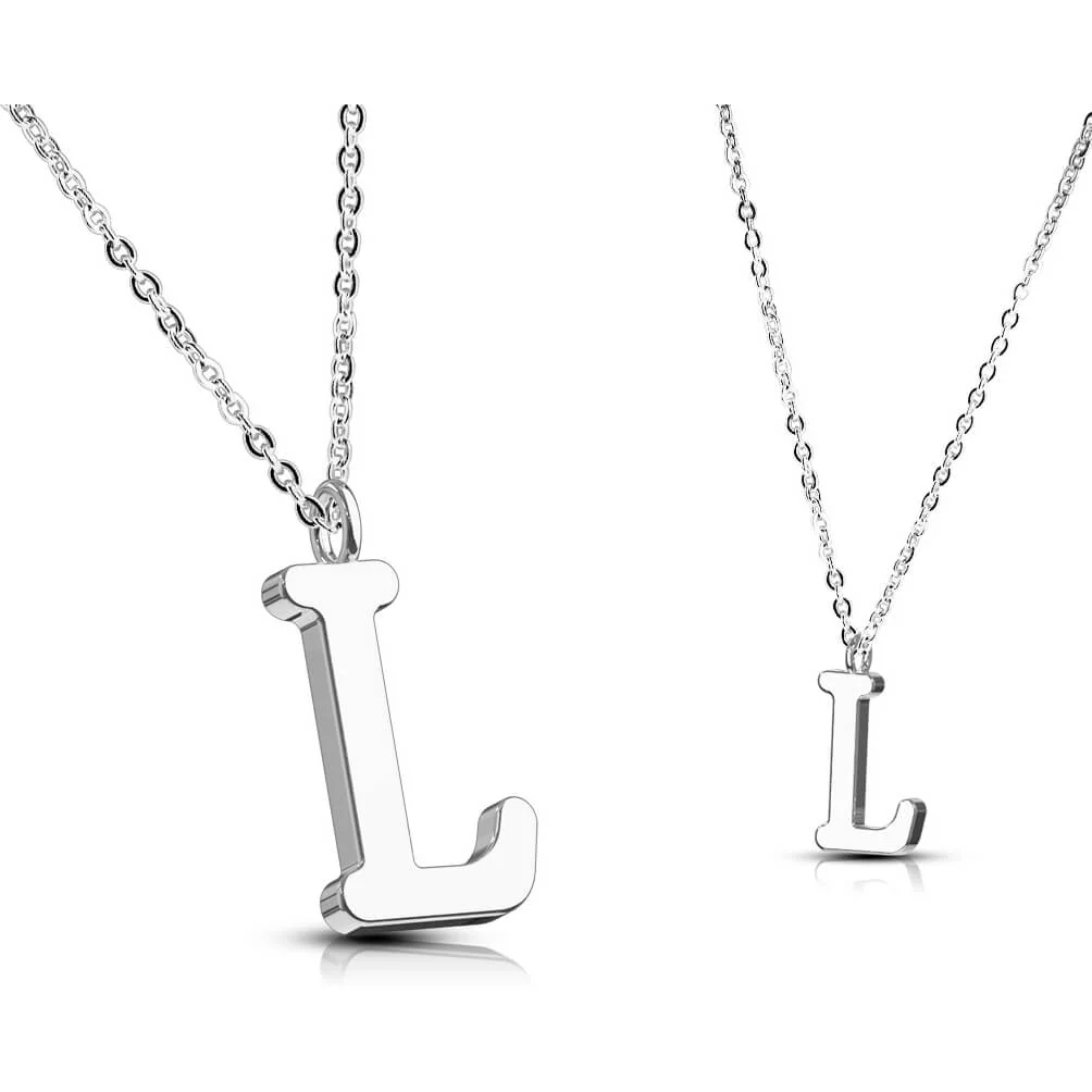 Collier 316L Pendentif avec Chaîne Initiale Alphabet - Image 13