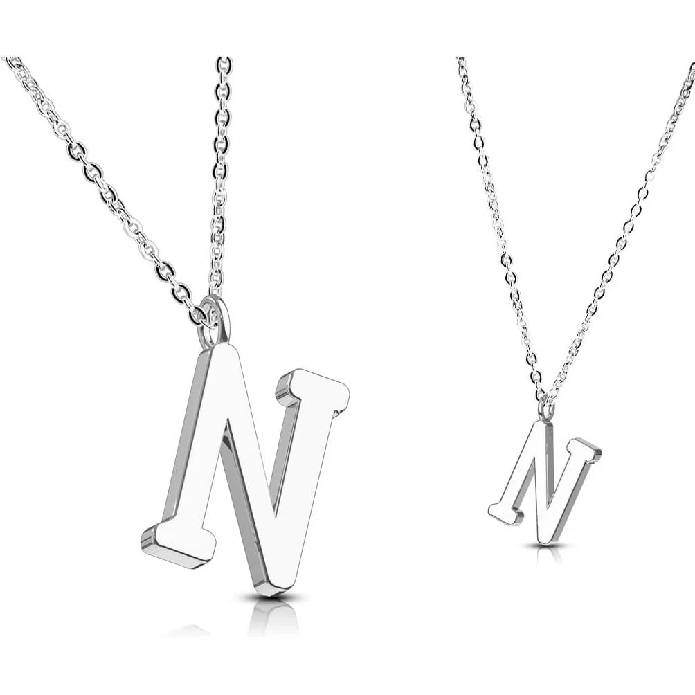 Collier 316L Pendentif avec Chaîne Initiale Alphabet - Image 15
