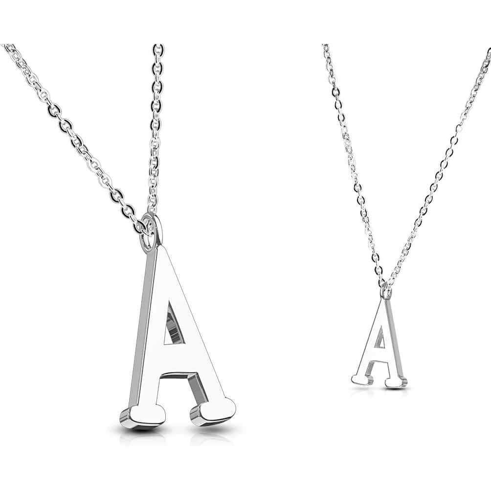 Collier 316L Pendentif avec Chaîne Initiale Alphabet - Image 2