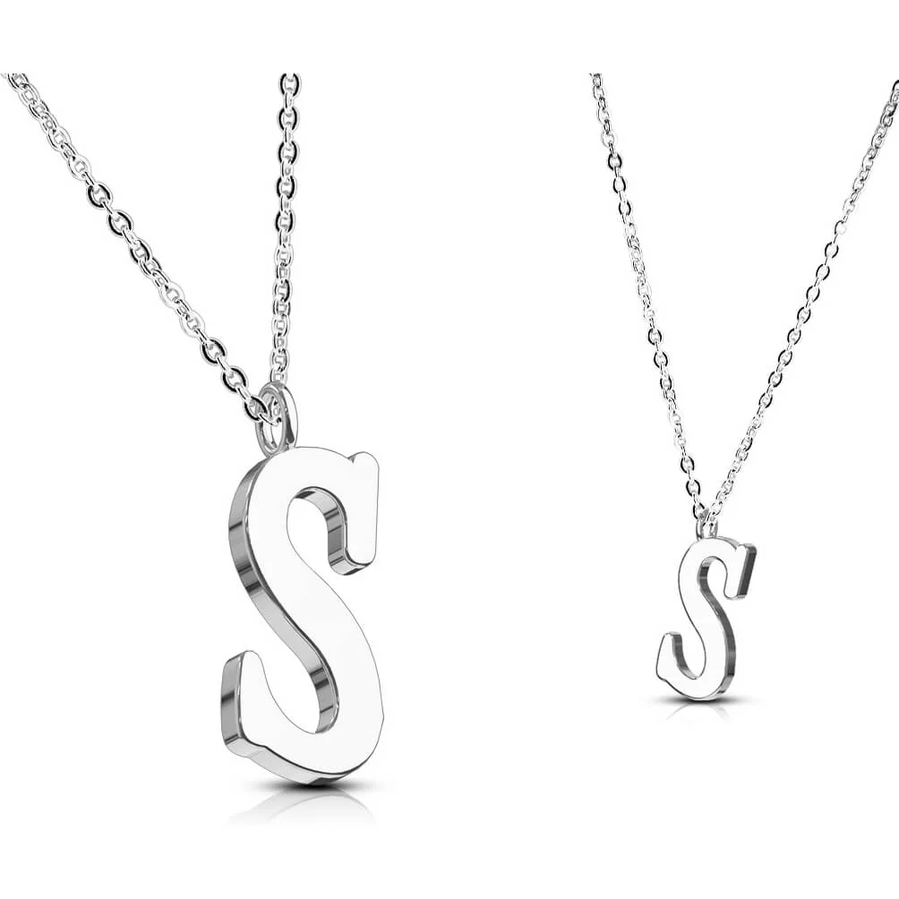 Collier 316L Pendentif avec Chaîne Initiale Alphabet - Image 20