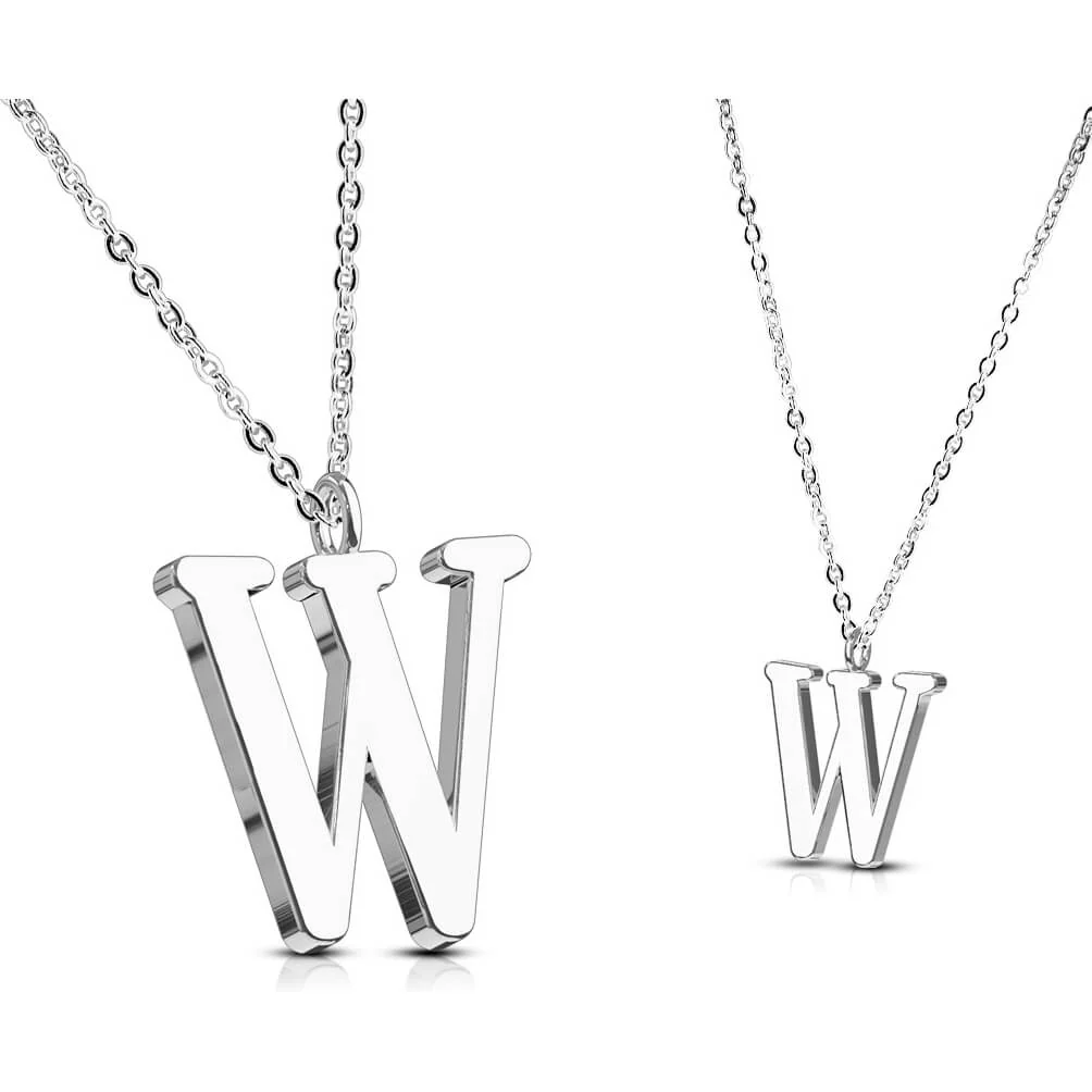 Collier 316L Pendentif avec Chaîne Initiale Alphabet - Image 24