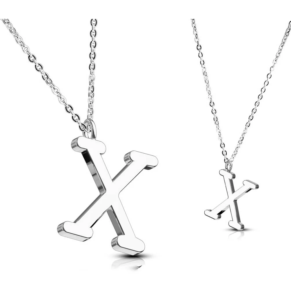 Collier 316L Pendentif avec Chaîne Initiale Alphabet - Image 25