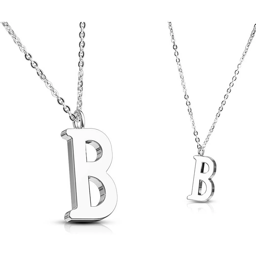 Collier 316L Pendentif avec Chaîne Initiale Alphabet - Image 3
