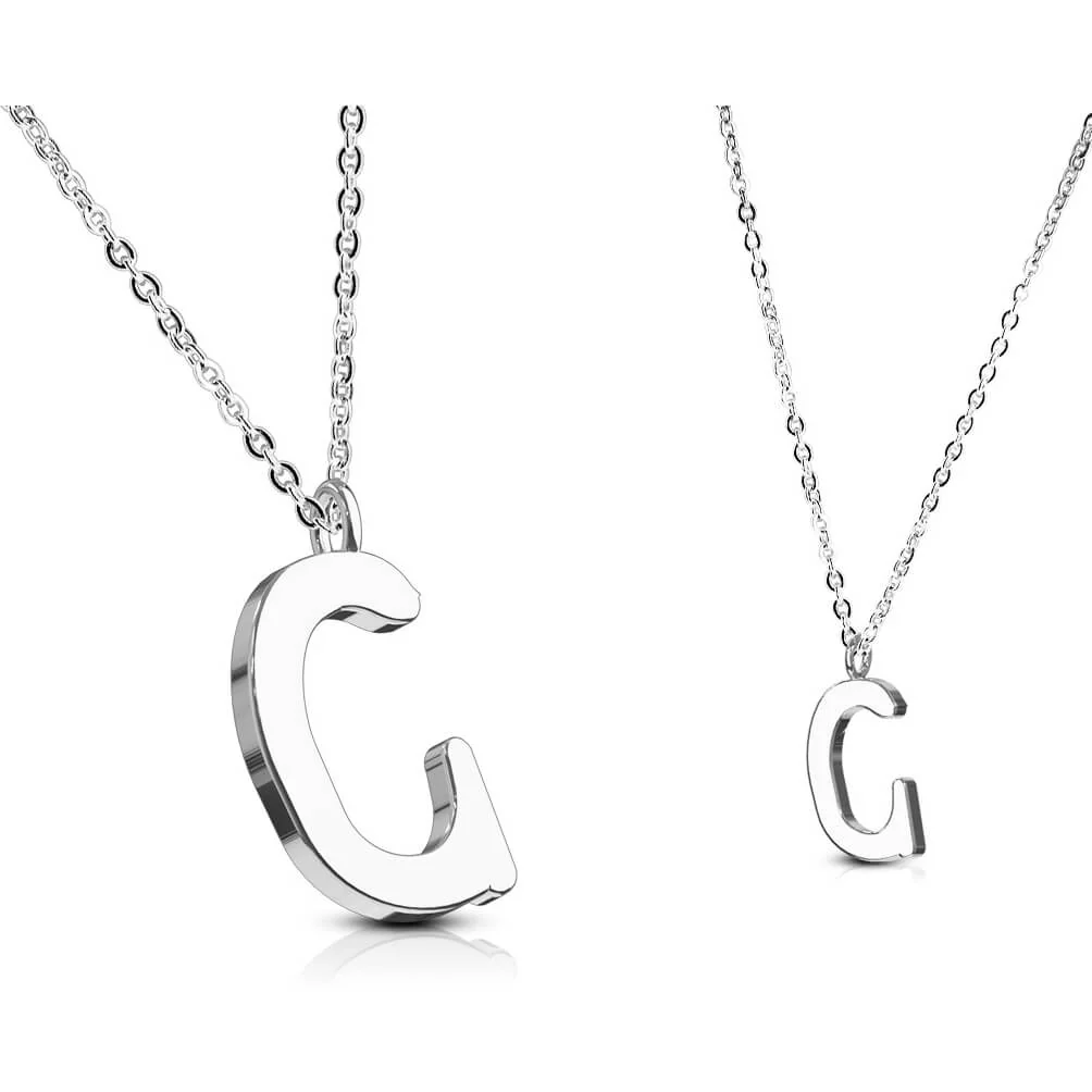 Collier 316L Pendentif avec Chaîne Initiale Alphabet - Image 4