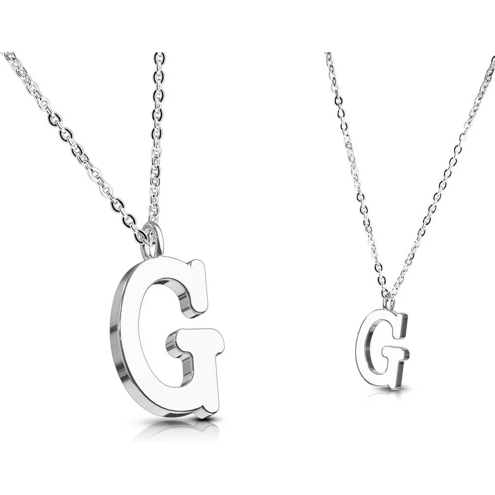 Collier 316L Pendentif avec Chaîne Initiale Alphabet - Image 8