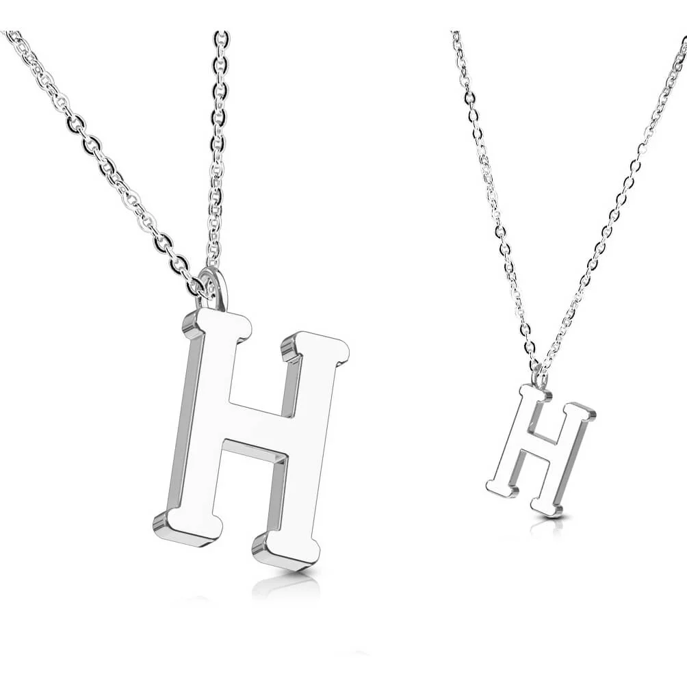 Collier 316L Pendentif avec Chaîne Initiale Alphabet - Image 9