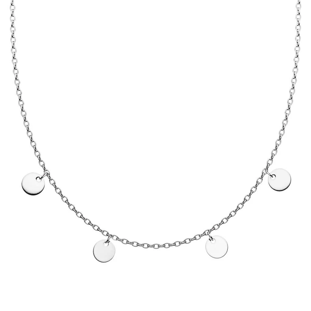Collier 316L Collier Quatre Plaques Rondes Pendentifs - Image 4