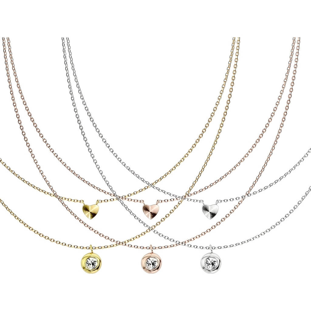 Collier Bille et Cœur Superposé Zircone - Image 2