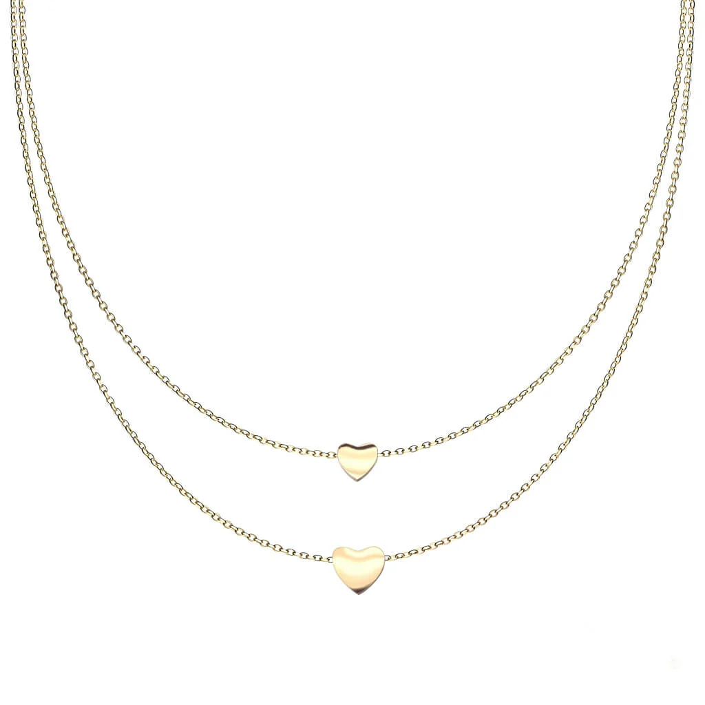 Collier Double Cœur Superposé - Image 3