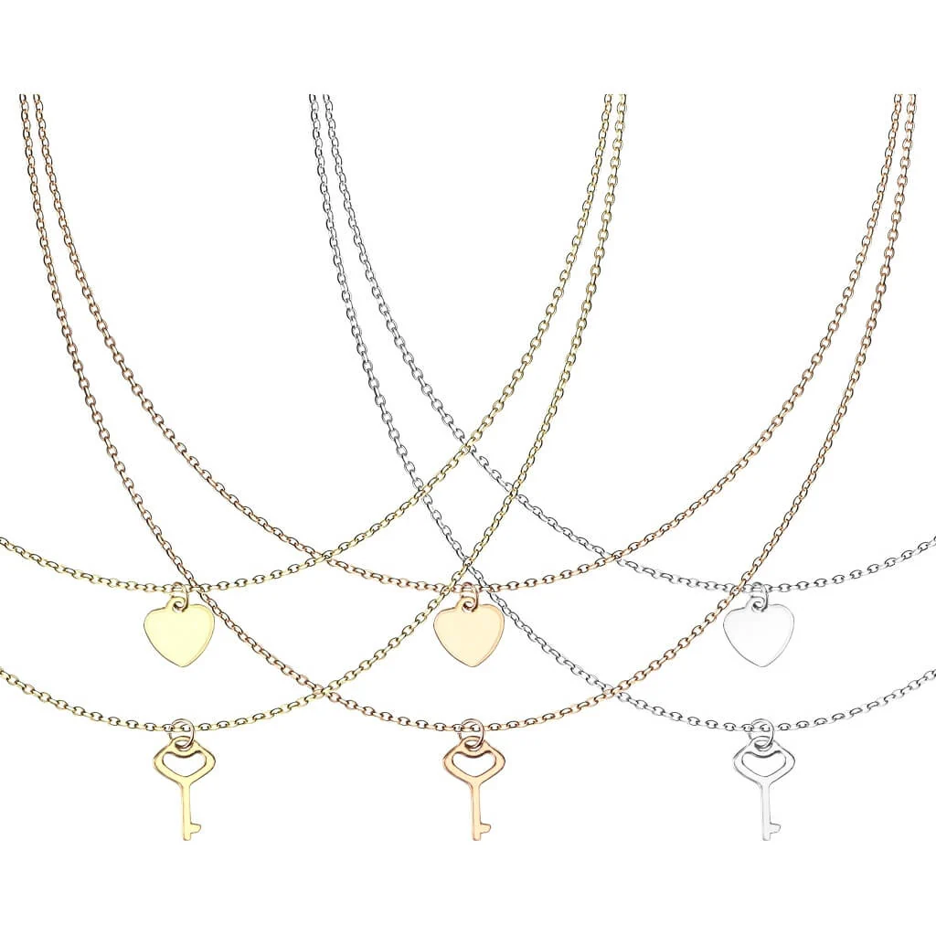 Collier Clé Cœur Superposé - Image 2