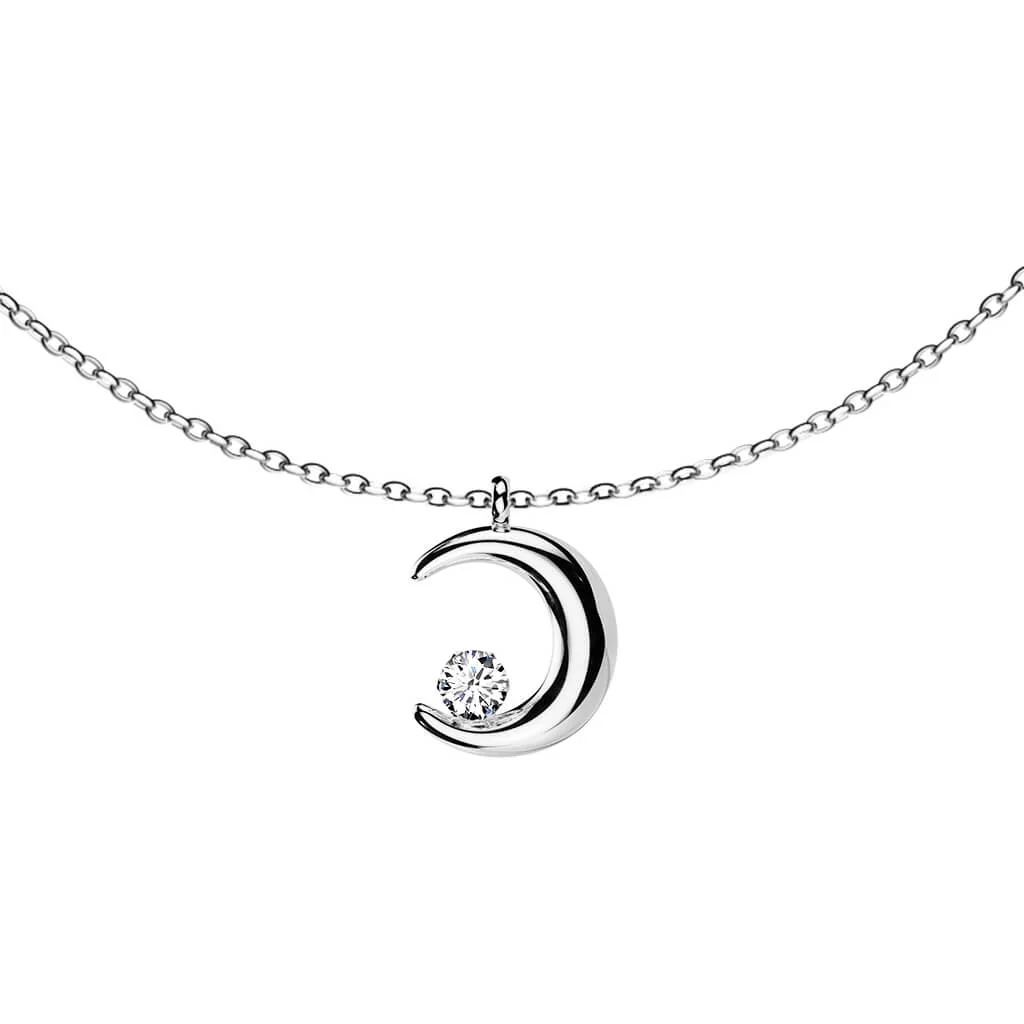 Collier Pendentif Lune Zircone - Image 4