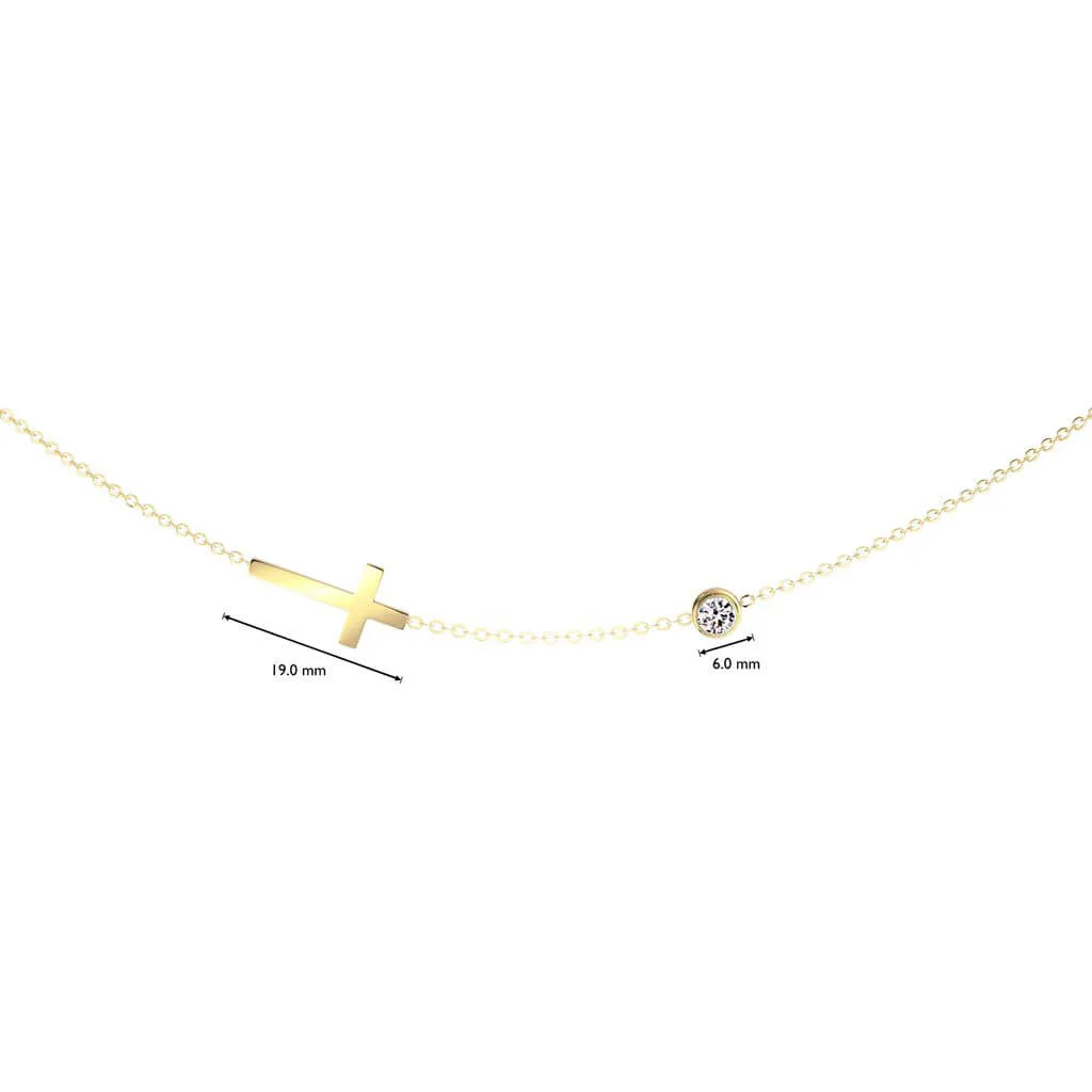 Collier zircone taillée en croix - Image 2