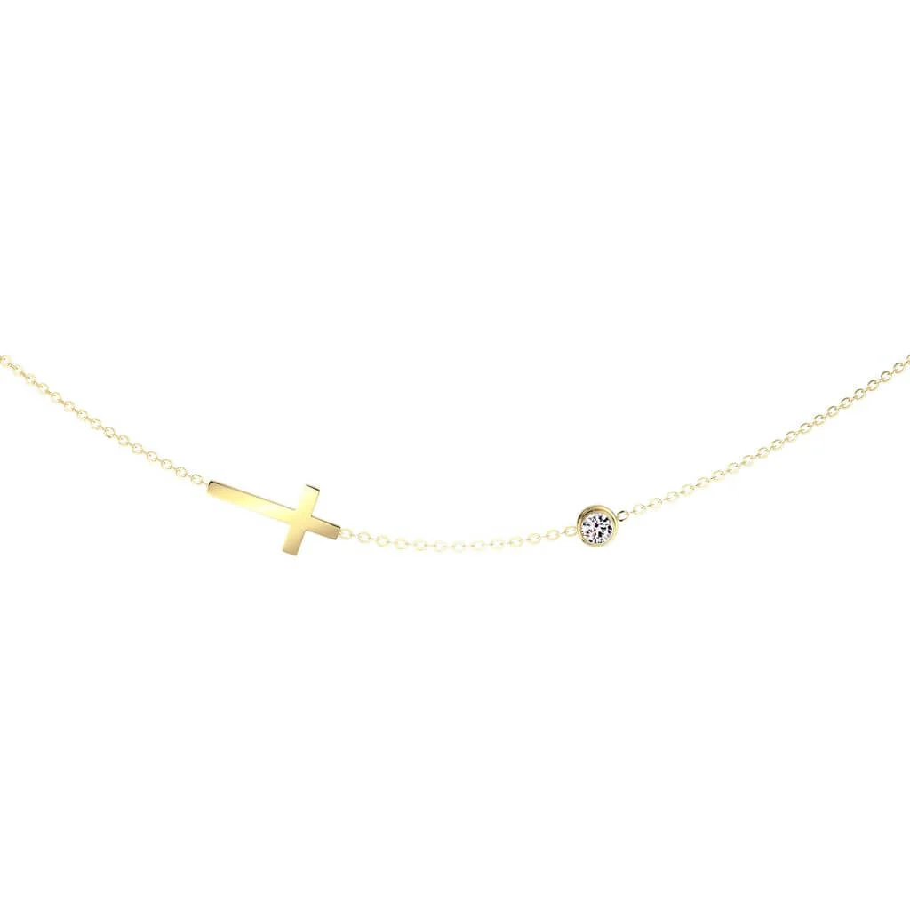 Collier zircone taillée en croix - Image 4