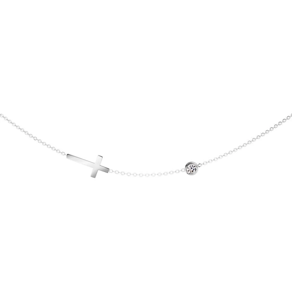 Collier zircone taillée en croix - Image 5