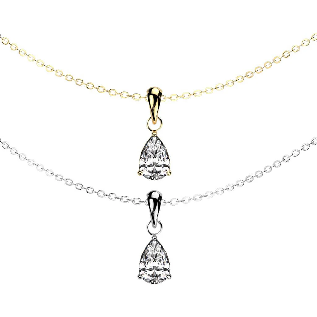 Collier chaîne zircon pendante - Image 3