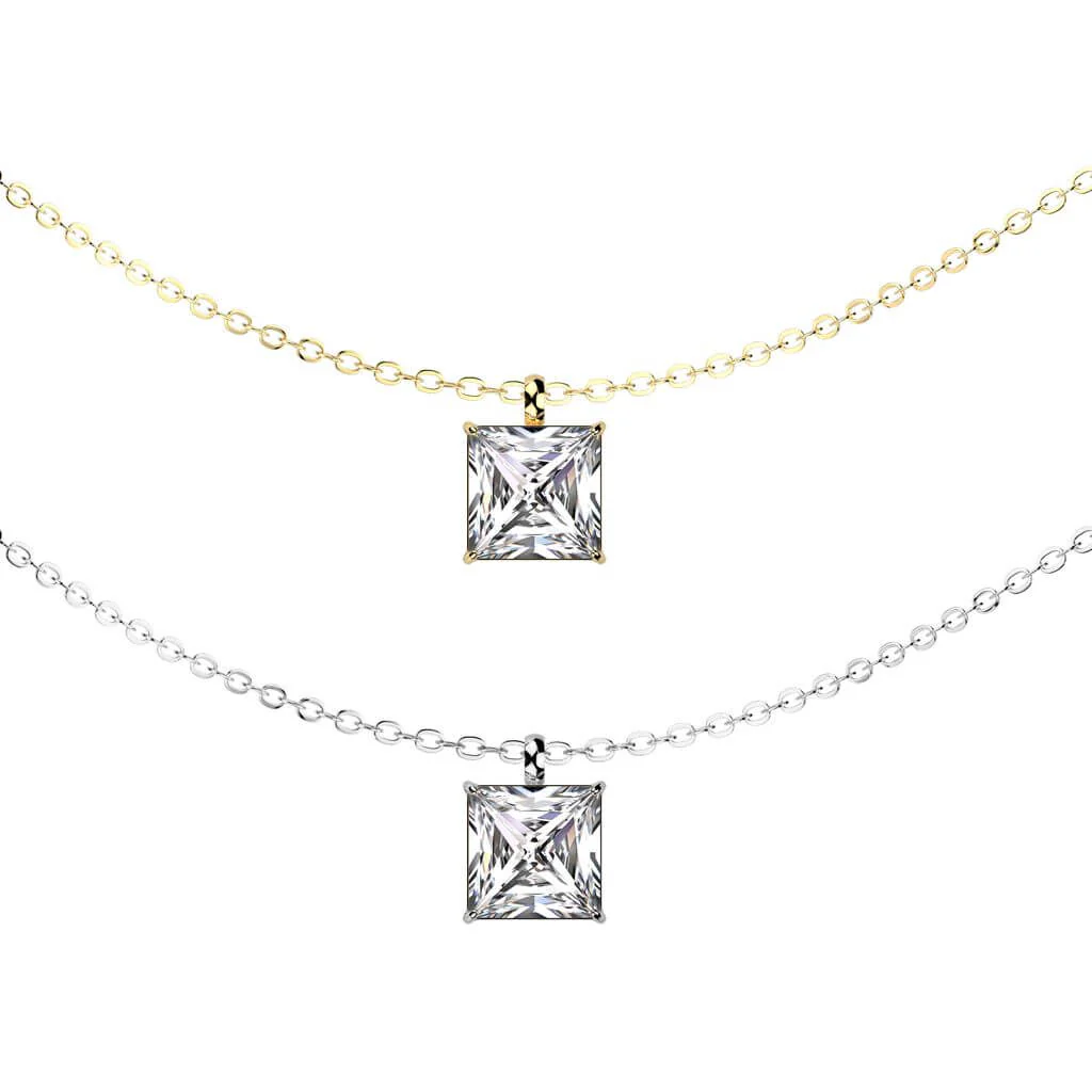 Collier Chaîne en zircone carrée, serti clos - Image 3