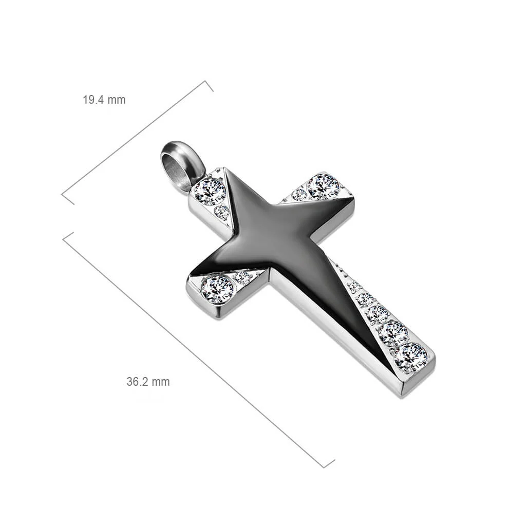 Collier Croix Zircone Argent - Image 2
