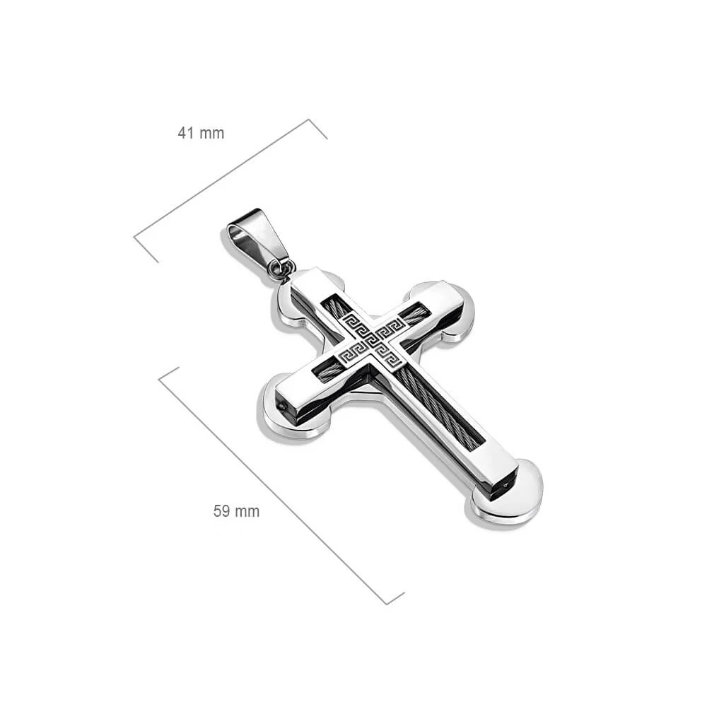 Collier Double Croix Argent - Image 2