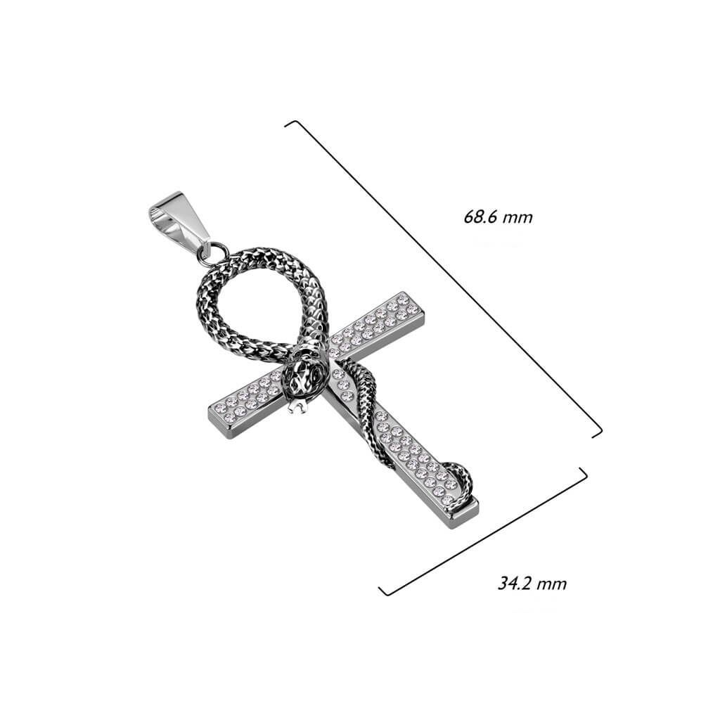 Collier Croix Serpent Argent - Image 2