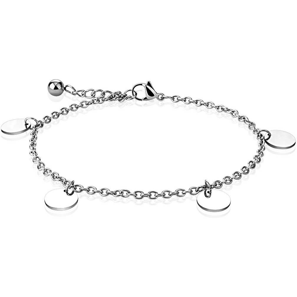 Bracelet 316L Bracelet de cheville chaîne Breloque Ronde