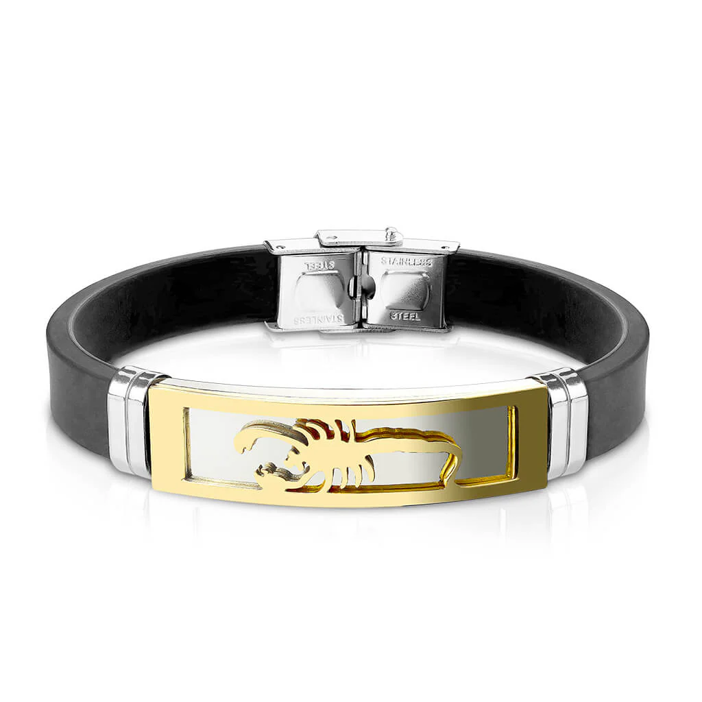 Bracelet Noir Scorpion Silicone - Image 2