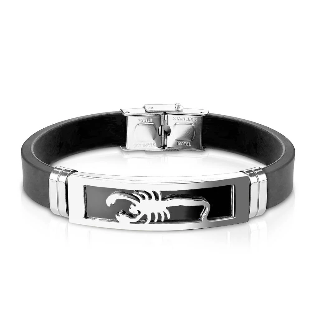 Bracelet Noir Scorpion Silicone - Image 4
